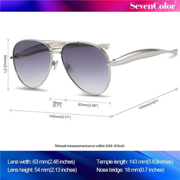 Oversized Gold Aviator Sunglasses Retro 70s UV400 Shades for Women and Men - Picture 6 of 7